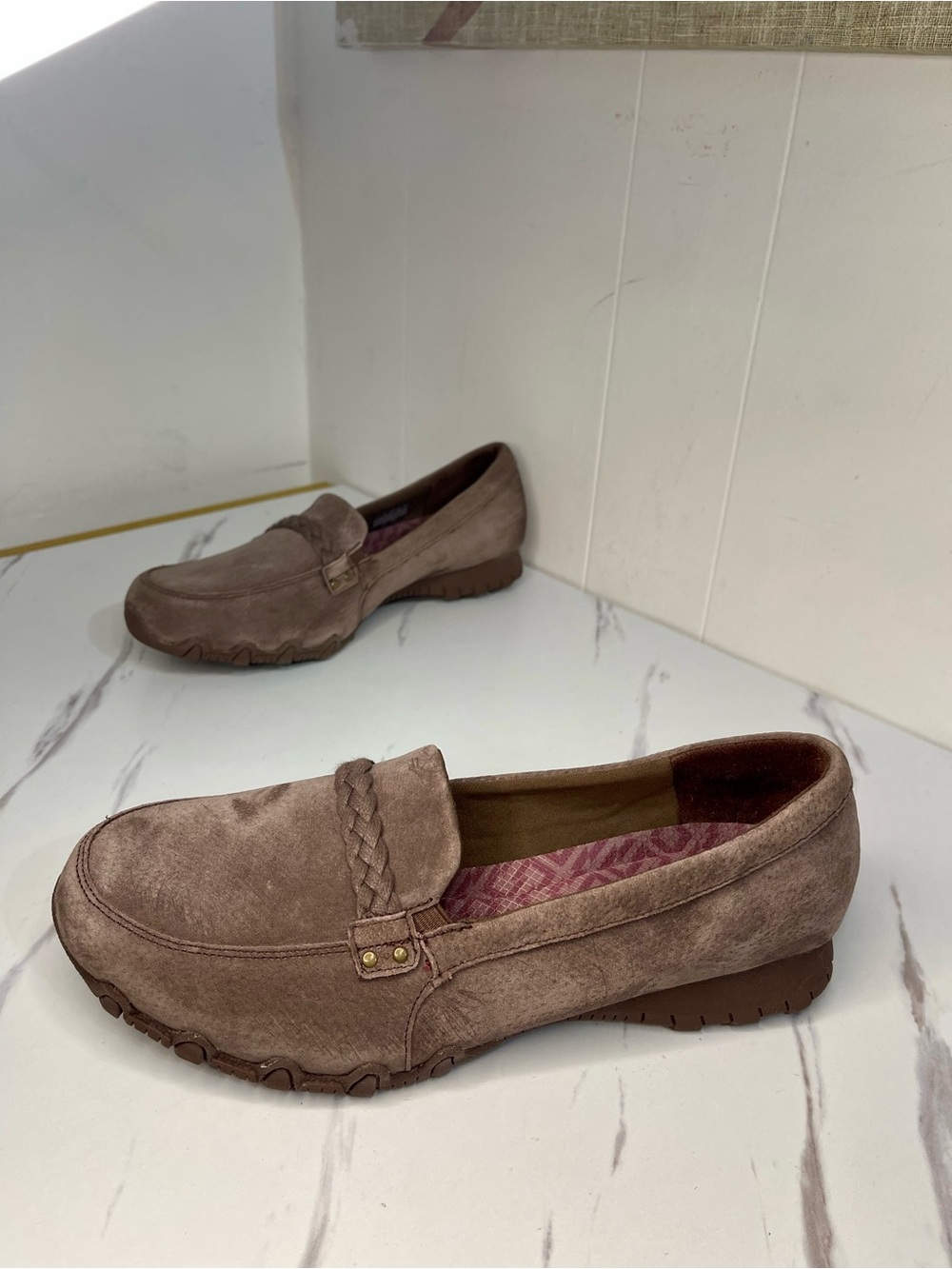 Skechers Bikers Wayfarer Shoes Women's 11. Brown Leather Slip On Flats Loafers